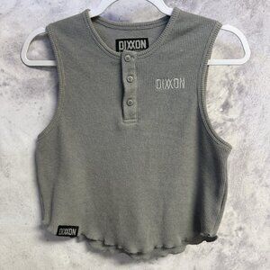 Dixxon Flannel Co Thermal Womens Top Large 15.5x18 Gray Waffle Knit